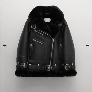 Arrivals Moya V Black Shearling Jacket